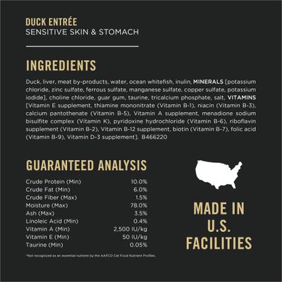Show full view: Purina Pro Plan Focus Sensitive Skin & Stomach Duck & Arctic Char Variety Pack Canned Cat Food, 3-oz can, case of 24 slide 7 of 14