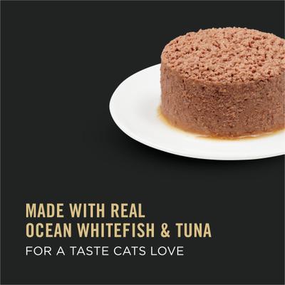 Show full view: Purina Pro Plan Ocean Whitefish & Tuna Classic Entree Grain-Free Canned Cat Food, 3-oz can, case of 24 slide 4 of 14