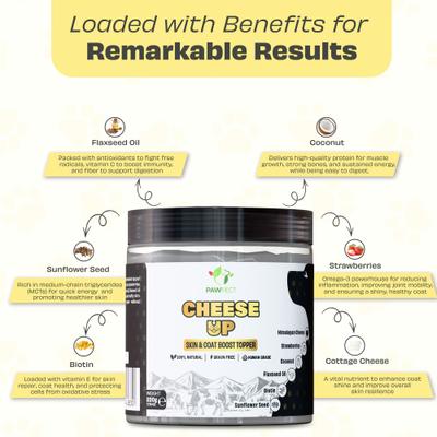 Show full view: Pawfect Cheese Up All Natural Grain-Free Dog Food topper, 7.76-oz jar slide 4 of 9