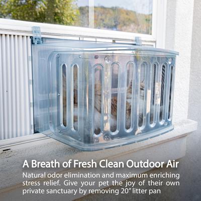 Show full view: VistaGato VistaBella LX Cat Window Catio, Litter Box & Perch slide 3 of 12