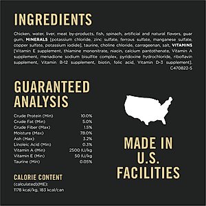 Purina Pro Plan Adult Grain-Free Classic Chicken & Spinach Entree Canned Cat Food, 5.5-oz, case of 24