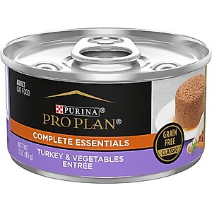 Purina Pro Plan Classic Turkey & Vegetables Entree Grain-Free Canned Cat Food, 3-oz, case of 24