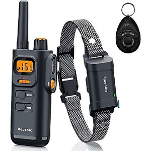 Bousnic 4000FT Extra Long Remote Range Waterproof Rechargeable Electronic Training Dog Collar, Grey