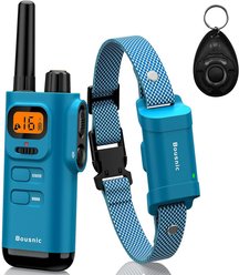 Bousnic 4000FT Extra Long Remote Range Waterproof Rechargeable Electronic Training Dog Collar, Bright Blue