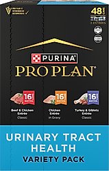 Purina Pro Plan Urinary Tract Health Variety Pack Canned Cat Food, 3-oz can, case of 48
