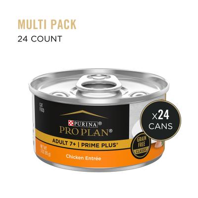 Show full view: Purina Pro Plan Prime Plus 7+ Classic Chicken Grain-Free Entree Canned Cat Food, 3-oz, case of 24 slide 3 of 12