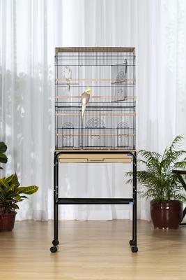 Show full view: Prevue Pet Products Rolling Bird Cage Stand, Black slide 3 of 3