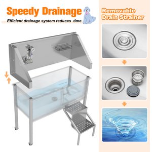 Coziwow Dog Bathing & Washing Station, Silver, 48-in