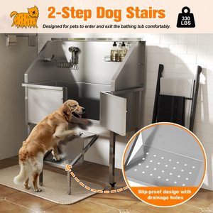 Coziwow Dog Bathing & Washing Station, Silver, 48-in