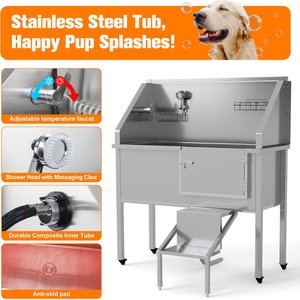 Coziwow Dog Bathing & Washing Station, Silver, 48-in