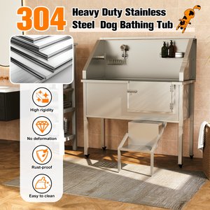 Coziwow Dog Bathing & Washing Station, Silver, 48-in