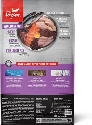 Show full view: ORIJEN Puppy Large Grain-Free High-Protein Dry Dog Food, 23.5-lb bag slide 3 of 14