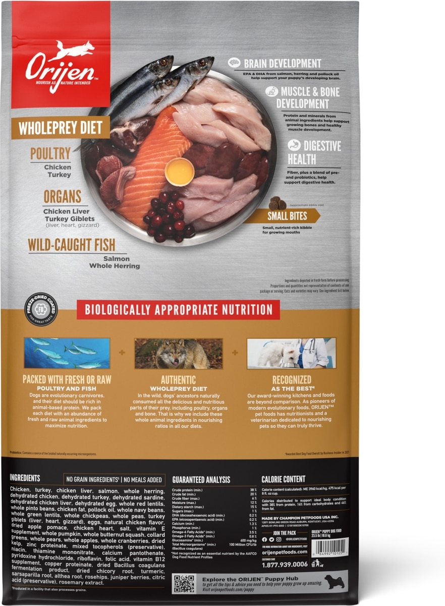 ORIJEN Puppy Grain-Free High-Protein Dry Dog Food, 23.5-lb bag