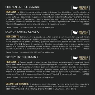 Show full view: Purina Pro Plan Vital Systems Chicken, Turkey & Salmon Entrée Variety Pack 4-in-1 Immune, Digestive, Kidney & Brain Wet Cat Food, 3-oz can, case of 24 slide 7 of 12