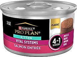 Purina Pro Plan Vital Systems Salmon Entrée 4-in-1 Muscles, Brain, Immune & Bone Wet Kitten Food, 3-oz can, case of 24