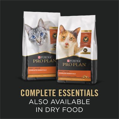 Show full view: Purina Pro Plan Complete Essentials Grain-Free Chicken, Turkey & Beef Variety Pack Wet Cat Food, 3-oz can, case of 24 slide 8 of 12