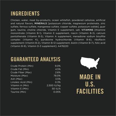 Show full view: Purina Pro Plan Hairball Control Chicken Entrée Pate Wet Cat Food, 3-oz can, case of 24 slide 7 of 12