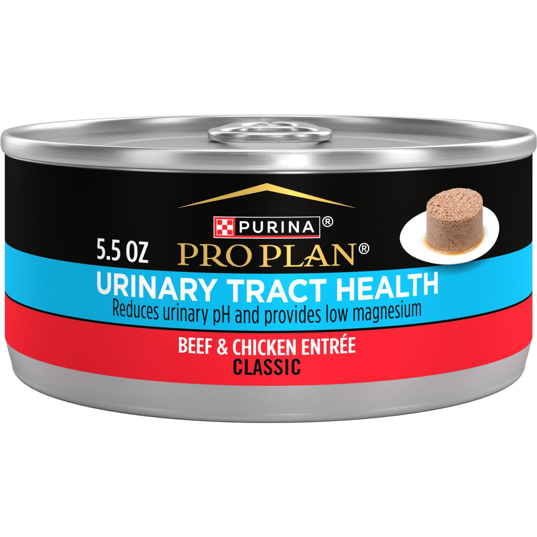 Purina Pro Plan Focus Urinary Tract Health Formula Beef & Chicken Entree Pate Canned Cat Food, 5.5-oz can, case of 24