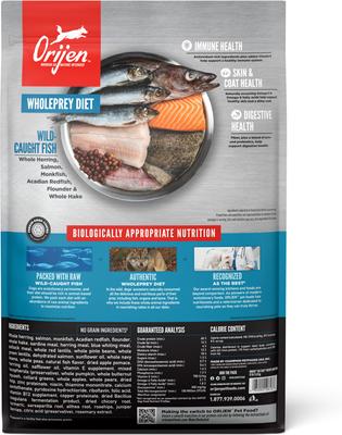 Show full view: ORIJEN Six Fish Grain-Free Poultry Free High-Protein Dry Dog Food, 13-lb bag slide 3 of 14