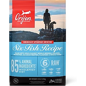 ORIJEN Six Fish Grain-Free Poultry Free High-Protein Dry Dog Food, 13-lb bag