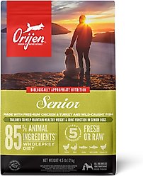 ORIJEN Senior Grain-Free High-Protein Dry Dog Food, 4.5-lb bag