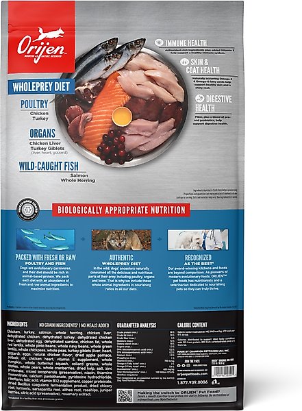 Show full view: ORIJEN Original Grain-Free High-Protein Dry Dog Food, 23.5-lb bag slide 3 of 14