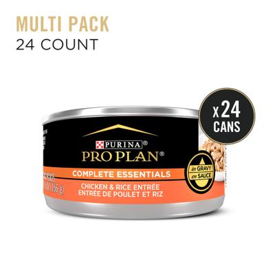 Show full view: Purina Pro Plan Adult Chicken & Rice Entree in Gravy Canned Cat Food, 5.5-oz, case of 24 slide 3 of 12