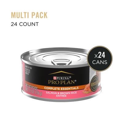 Show full view: Purina Pro Plan Complete Essentials Adult Salmon & Brown Rice Entree Classic Canned Cat Food, 5.5-oz, case of 24 slide 3 of 12