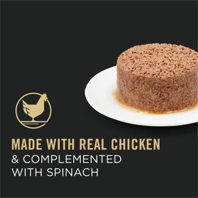 Show full view: Purina Pro Plan Adult Grain-Free Classic Chicken & Spinach Entree Canned Cat Food, 5.5-oz, case of 24 slide 4 of 12