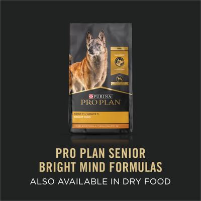 Show full view: Purina Pro Plan Bright Mind Senior Adult 7+ Beef & Brown Rice Entree Wet Dog Food, 10-oz tub, case of 8 slide 9 of 12