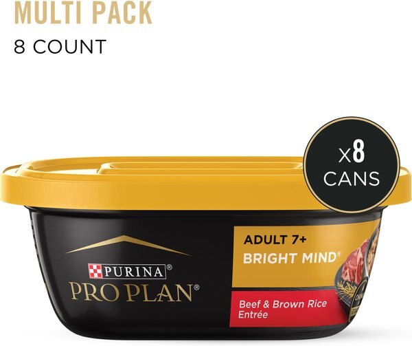 Purina Pro Plan Bright Mind Senior Adult 7+ Beef & Brown Rice Entree Wet Dog Food