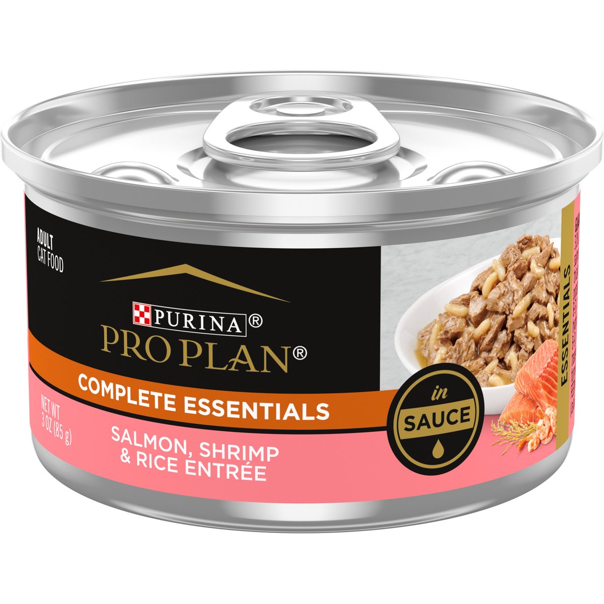 Purina Pro Plan Adult Salmon, Shrimp & Rice Entrée in Sauce Canned Cat Food, 3-oz can, case of 4