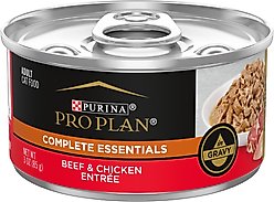 Purina Pro Plan Beef & Chicken Entree in Gravy Canned Cat Food, 3-oz, case of 24