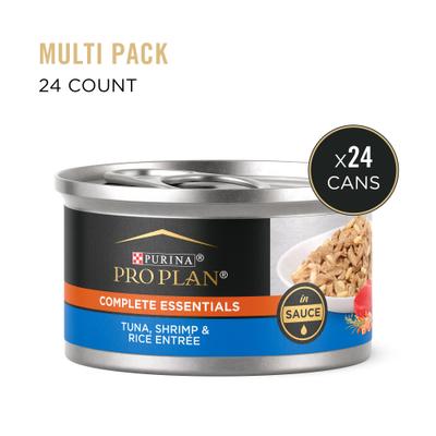 Show full view: Purina Pro Plan Adult Tuna, Shrimp & Rice Entrée in Sauce Canned Cat Food, 3-oz, case of 24 slide 3 of 12