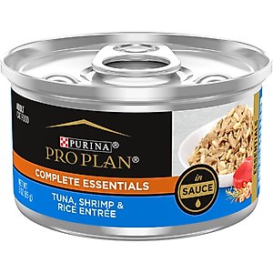 Purina Pro Plan Adult Tuna, Shrimp & Rice Entrée in Sauce Canned Cat Food, 3-oz, case of 24