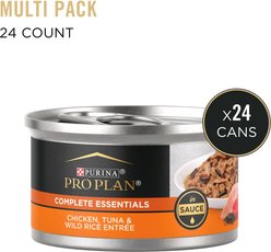 Purina Pro Plan Chicken, Tuna & Wild Rice Entree in Sauce Canned Cat Food, 3-oz, case of 24 slide 2 of 8