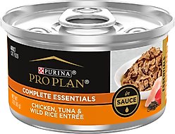 Purina Pro Plan Chicken, Tuna & Wild Rice Entree in Sauce Canned Cat Food, 3-oz, case of 24