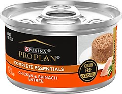 Purina Pro Plan Adult Grain-Free Classic Chicken & Spinach Entree Canned Cat Food, 3-oz, case of 24