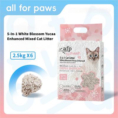 Show full view: allforpaws 5-In-1 White Blossom Scent Tofu Cat Litter, 2.5-kg, case of 6 slide 7 of 9