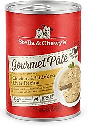Stella & Chewy's Gourmet Pate Cage-Free Chicken & Chicken Liver Grain-Free Wet Dog Food, 12.5-oz can, case of 12