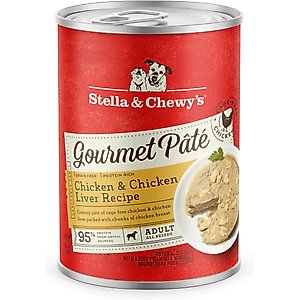 Stella & Chewy's Gourmet Pate Cage-Free Chicken & Chicken Liver Grain-Free Wet Dog Food, 12.5-oz can, case of 12