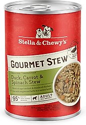 Stella & Chewy's Gourmet Stew Cage-Free Duck with Carrots & Spinach Grain-Free Wet Dog Food, 12.5-oz can, case of 12