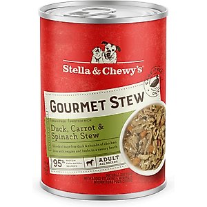 Stella & Chewy's Gourmet Stew Cage-Free Duck with Carrots & Spinach Grain-Free Wet Dog Food, 12.5-oz can, case of 12