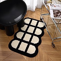 Zarkea Modern Curved Geometric Indoor/Outdoor Washable Area Rug, White, 16 x 47-in slide 2 of 9
