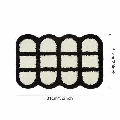 Show full view: Zarkea Modern Curved Geometric Indoor/Outdoor Washable Area Rug, White, 20 x 32-in slide 9 of 9