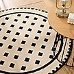 Show in main carousel: Zarkea Modern Round Washable Rug, Black/Cream, 39 x 39-in slide 1 of 9