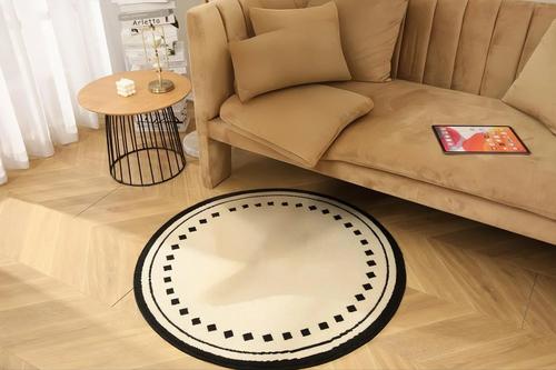 Show full view: Zarkea Minimalist Round Washable Rug, Black/Cream, 39 x 39-in slide 7 of 9