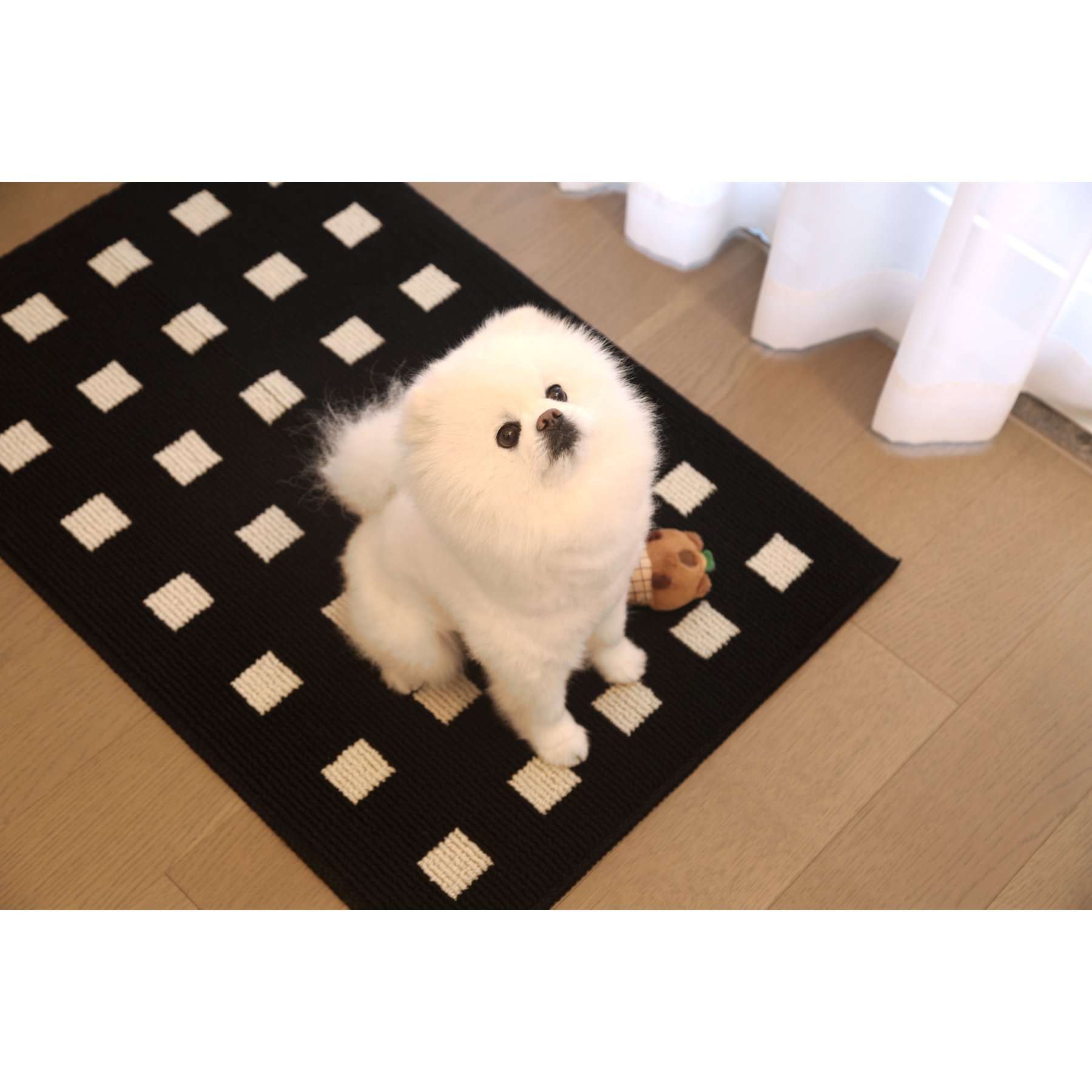 Zarkea Modern Geometric Indoor/Outdoor Washable Area Rug, Black, 20 x 32-in