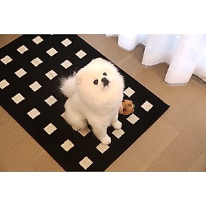 Zarkea Modern Geometric Indoor/Outdoor Washable Area Rug, Black, 47 x 71-in