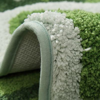 Show full view: Zarkea Tropical Leaf-Shaped Microfiber Washable Rug, Green, 23 x 35-in slide 6 of 9